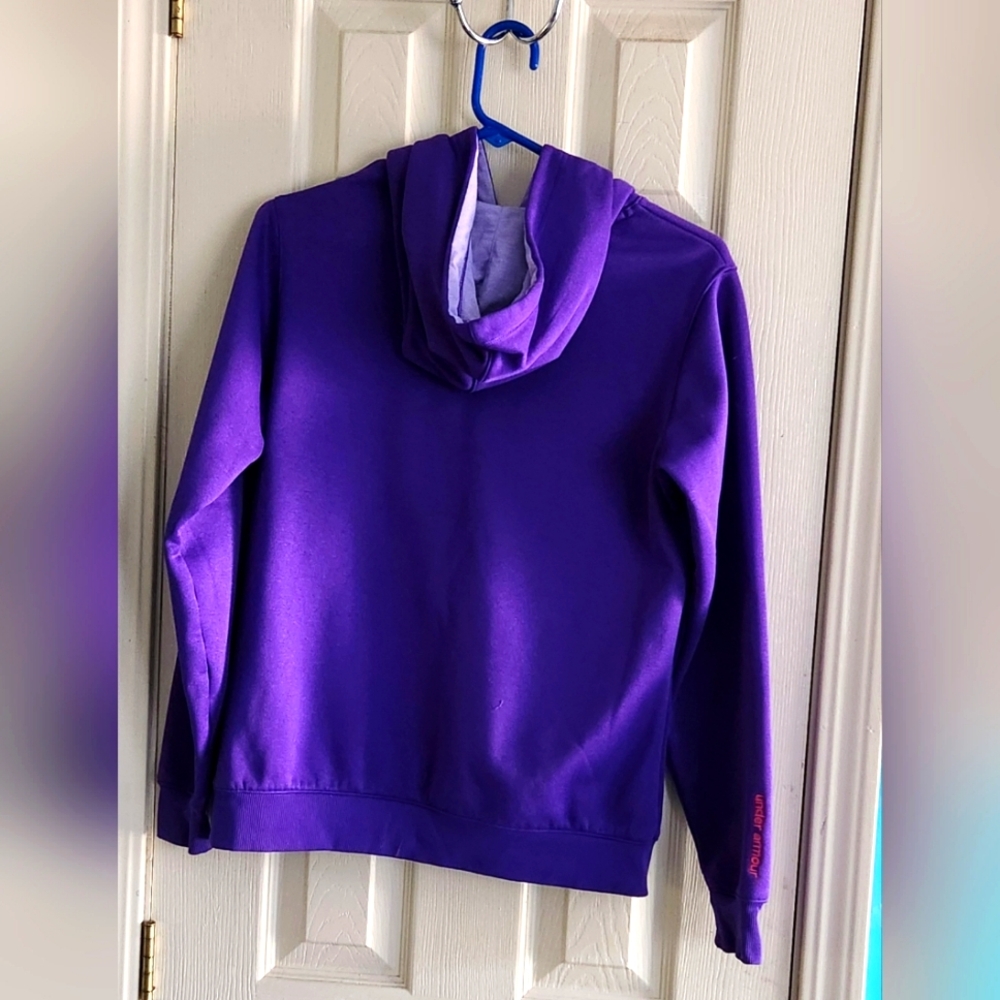 Under Armour Purple Hoodie Size SM lined hood Front Pouch - Picture 2 of 6